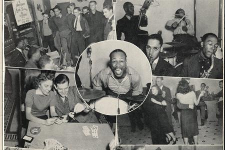 Collage of jazz club scenes from the 1939 University of Kansas City yearbook. Courtesy of UMKC.